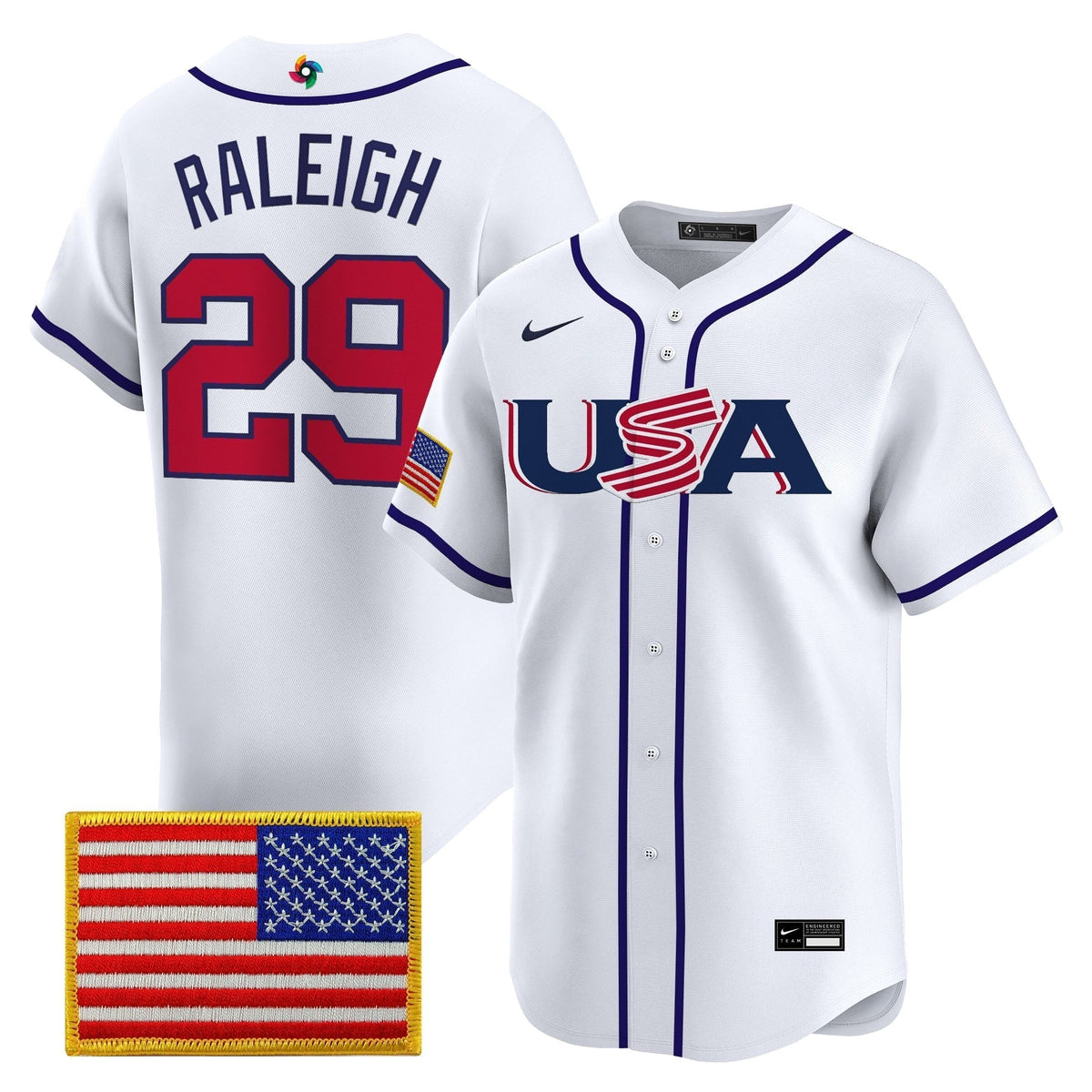 Men's Team USA World Baseball Classic Vapor Premier Jersey - 2026 Roster - All Stitched