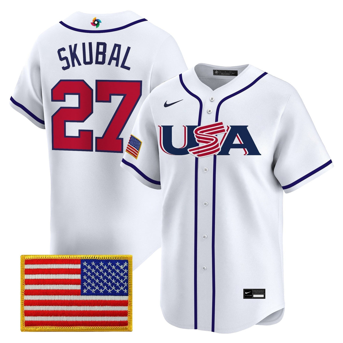 Men's Team USA World Baseball Classic Vapor Premier Jersey - 2026 Roster - All Stitched