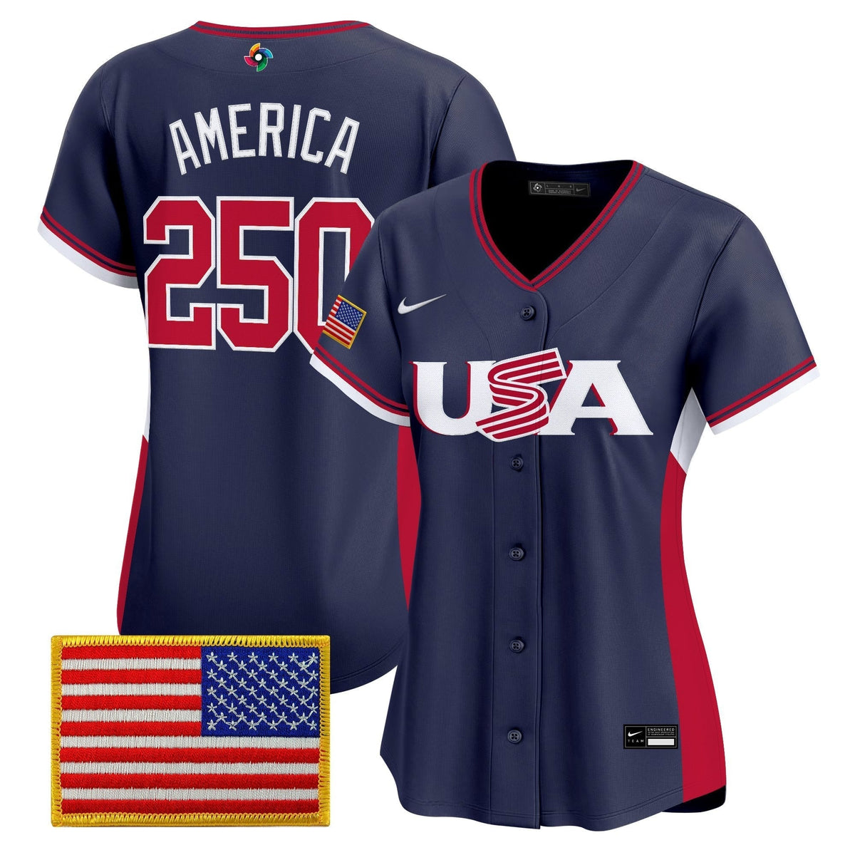 Women's Team USA World Baseball Classic Vapor Premier Jersey - 2026 Roster (Projected Number) - All Stitched