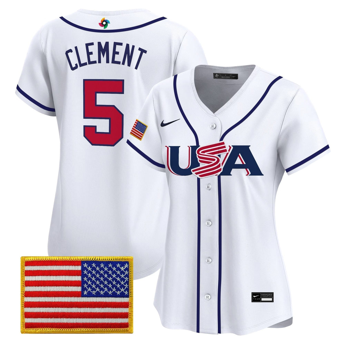 Women's Team USA World Baseball Classic Vapor Premier Jersey - 2026 Roster (Projected Number) - All Stitched