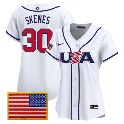 Women's Team USA World Baseball Classic Vapor Premier Jersey - 2026 Roster (Projected Number) - All Stitched