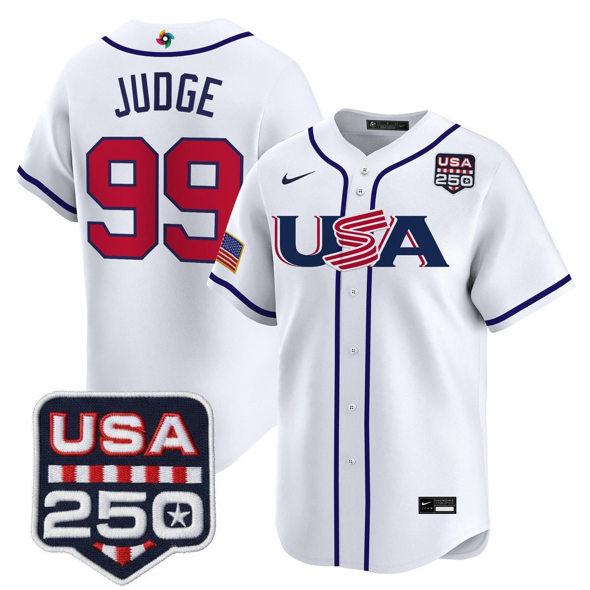Men's Team USA World Baseball Classic 250America Patch Vapor Premier Jersey - 2026 Roster - All Stitched