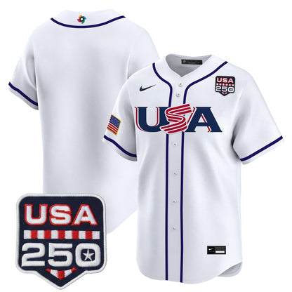 Men's Team USA World Baseball Classic 250America Patch Vapor Premier Jersey - 2026 Roster - All Stitched