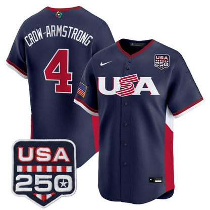 Men's Team USA World Baseball Classic 250America Patch Vapor Premier Jersey - 2026 Roster - All Stitched