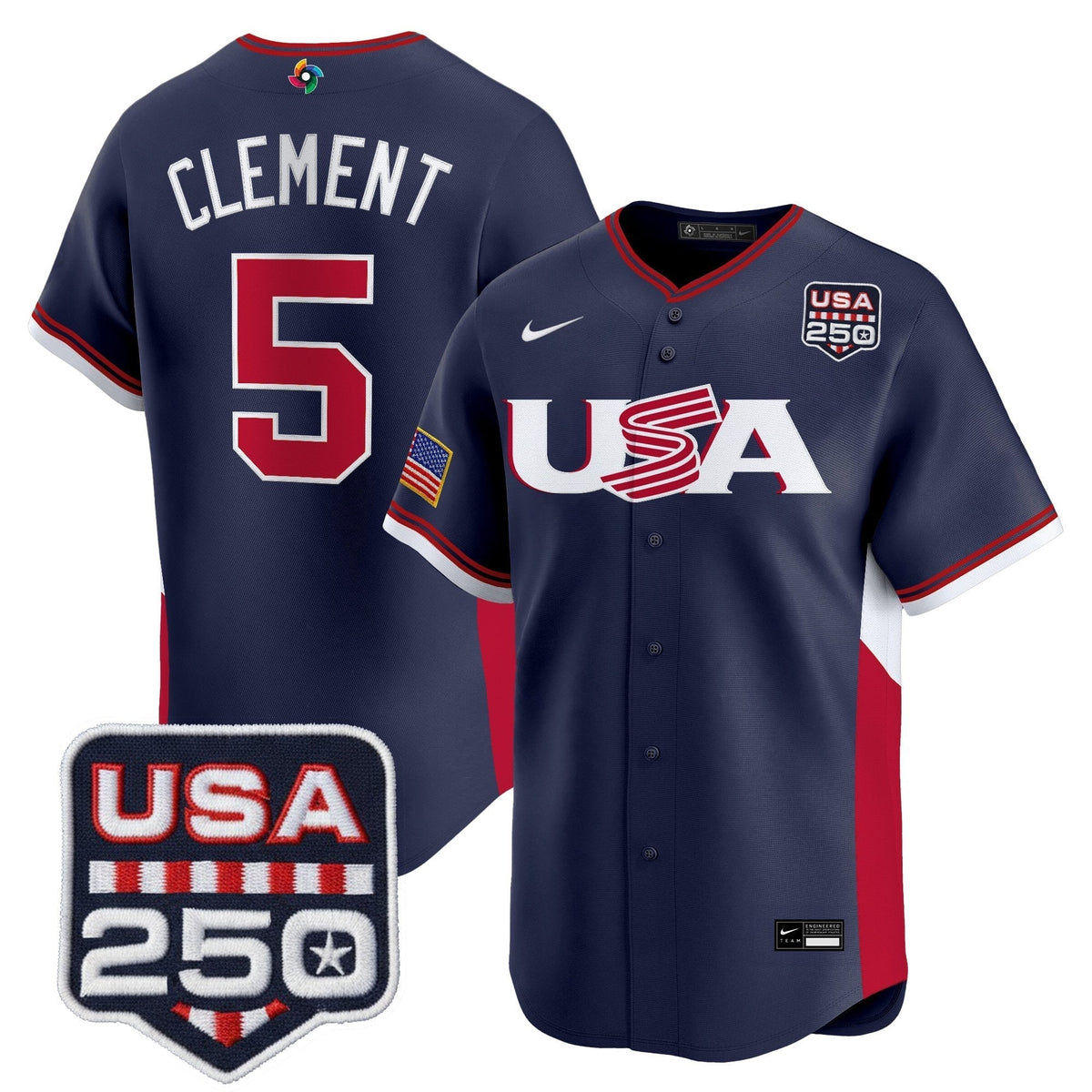 Men's Team USA World Baseball Classic 250America Patch Vapor Premier Jersey - 2026 Roster - All Stitched