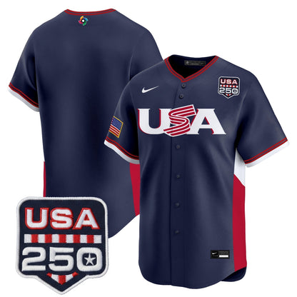 Men's Team USA World Baseball Classic 250America Patch Vapor Premier Jersey - 2026 Roster - All Stitched