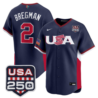 Men's Team USA World Baseball Classic 250America Patch Vapor Premier Jersey - 2026 Roster - All Stitched