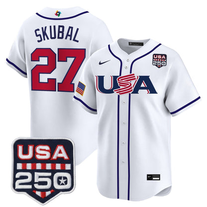 Men's Team USA World Baseball Classic 250America Patch Vapor Premier Jersey - 2026 Roster - All Stitched