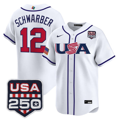 Men's Team USA World Baseball Classic 250America Patch Vapor Premier Jersey - 2026 Roster - All Stitched