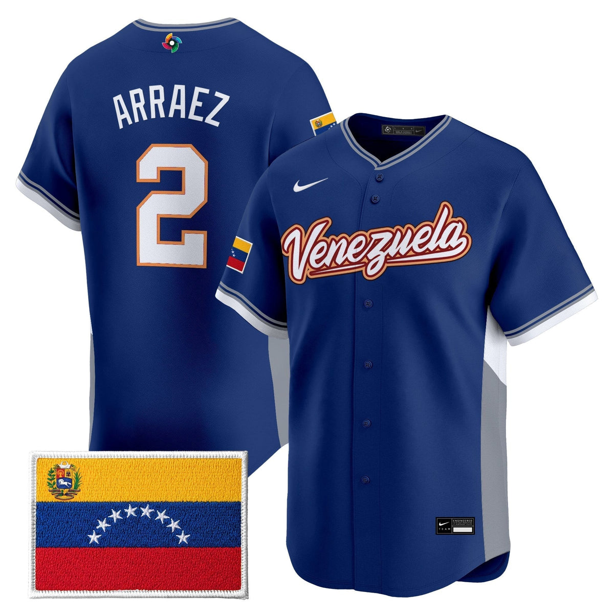 Men's Team Venezuela World Baseball Classic Vapor Premier Jersey - 2026 Roster - All Stitched