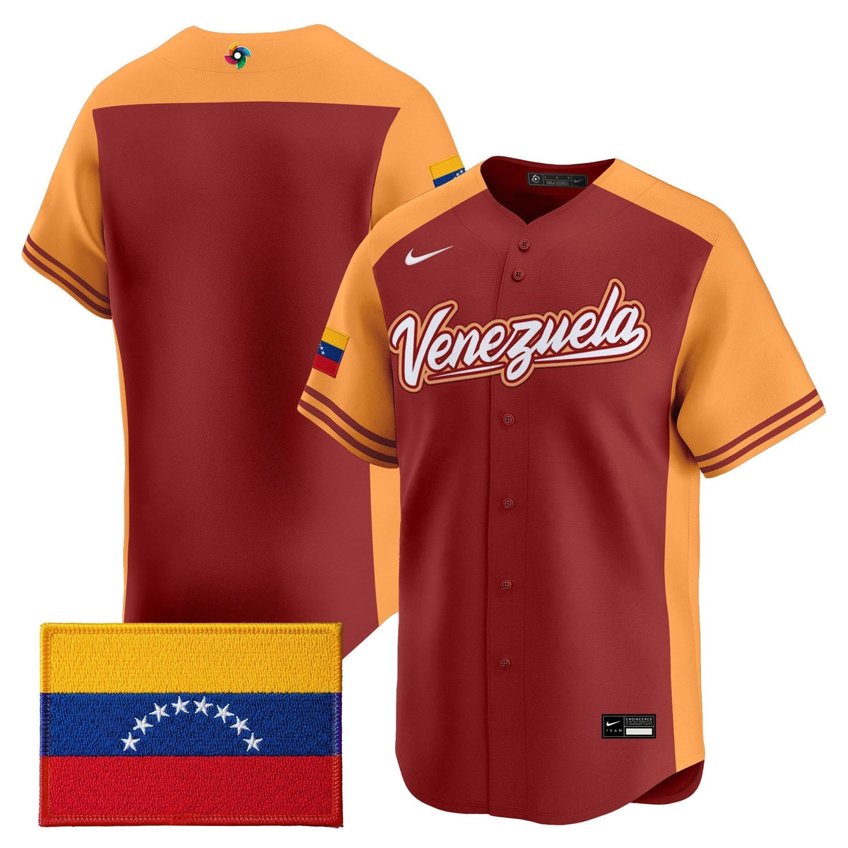 Men's Team Venezuela World Baseball Classic Vapor Premier Jersey - 2026 Roster - All Stitched