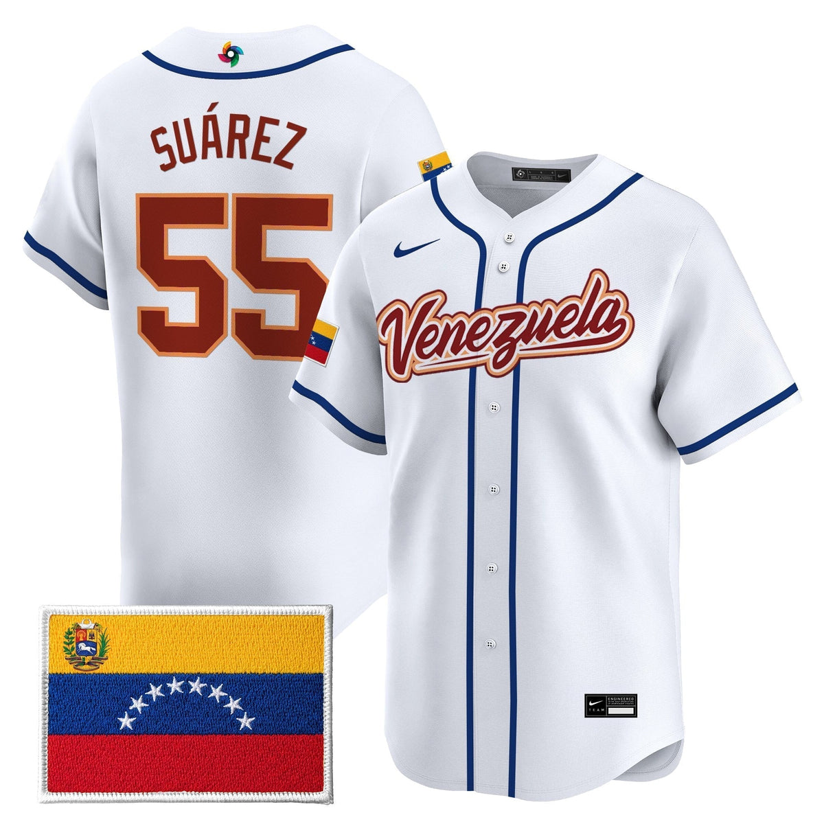 Men's Team Venezuela World Baseball Classic Vapor Premier Jersey - 2026 Roster - All Stitched