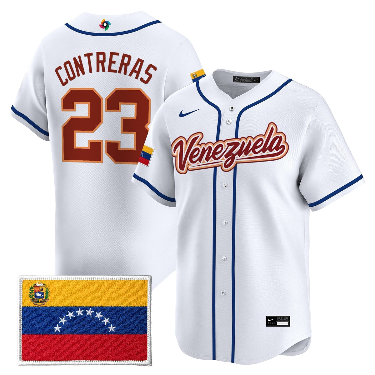 Men's Team Venezuela World Baseball Classic Vapor Premier Jersey - 2026 Roster - All Stitched