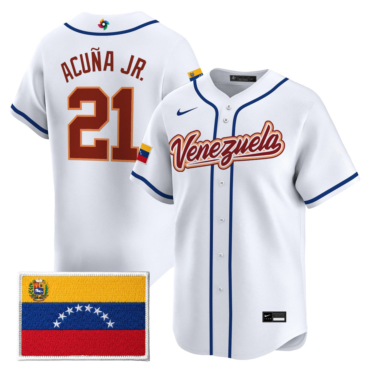Men's Team Venezuela World Baseball Classic Vapor Premier Jersey - 2026 Roster - All Stitched