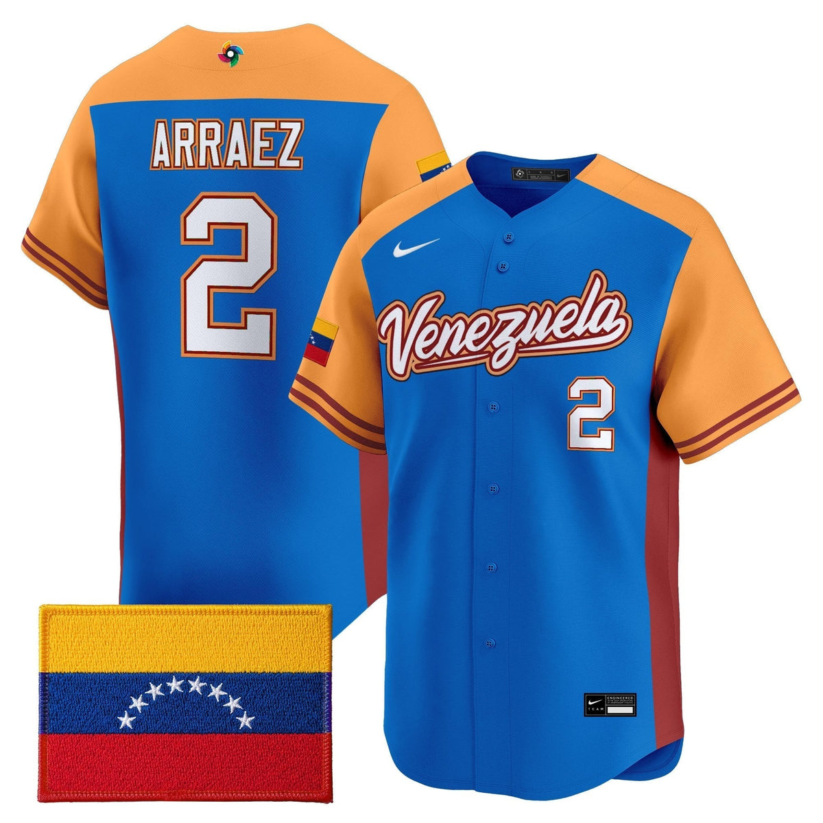 Men's Team Venezuela World Baseball Classic Vapor Premier Jersey - 2026 Roster - All Stitched