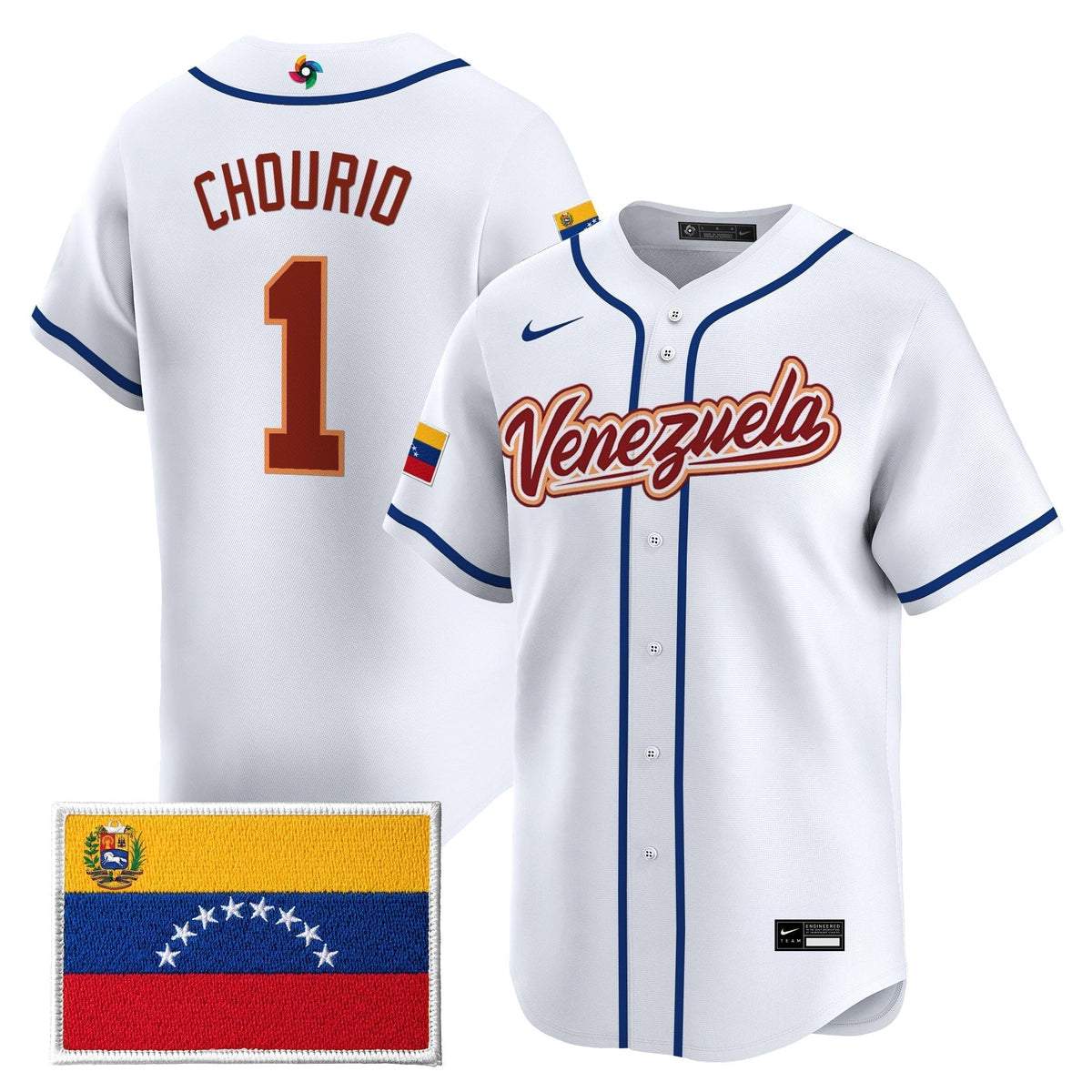 Men's Team Venezuela World Baseball Classic Vapor Premier Jersey - 2026 Roster - All Stitched