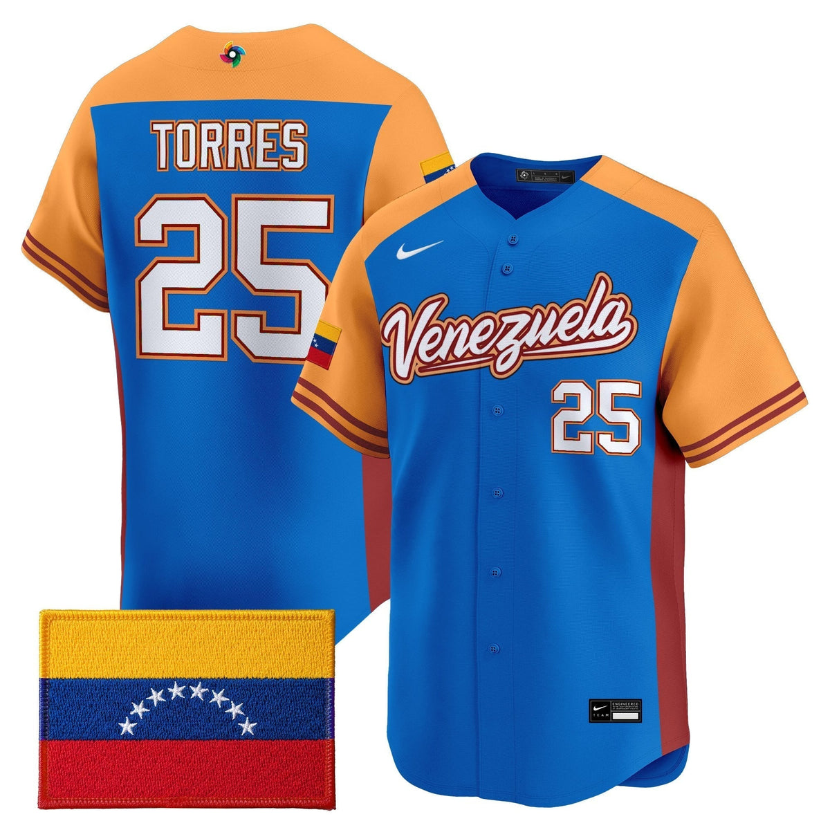 Men's Team Venezuela World Baseball Classic Vapor Premier Jersey - 2026 Roster - All Stitched
