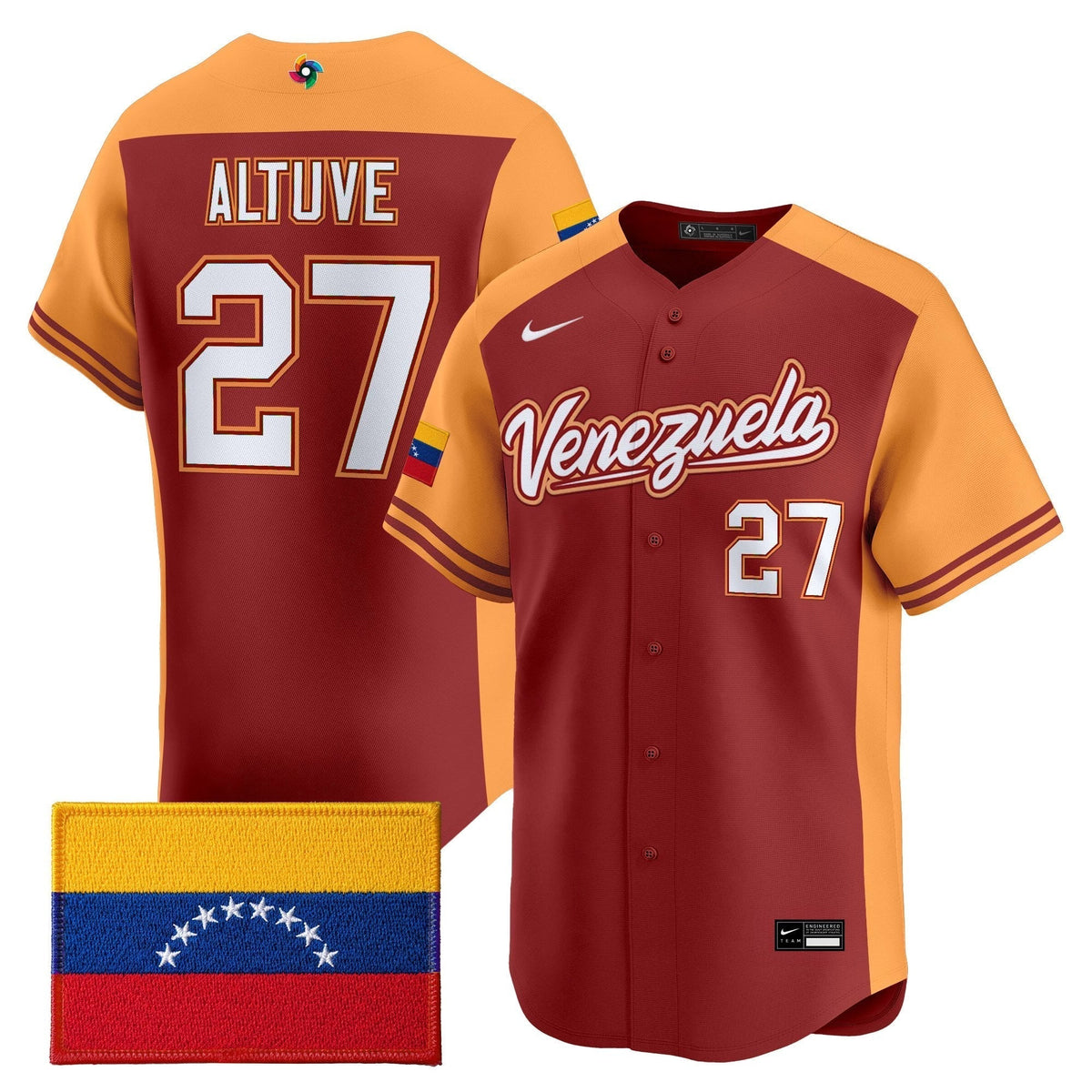Men's Team Venezuela World Baseball Classic Vapor Premier Jersey - 2026 Roster - All Stitched