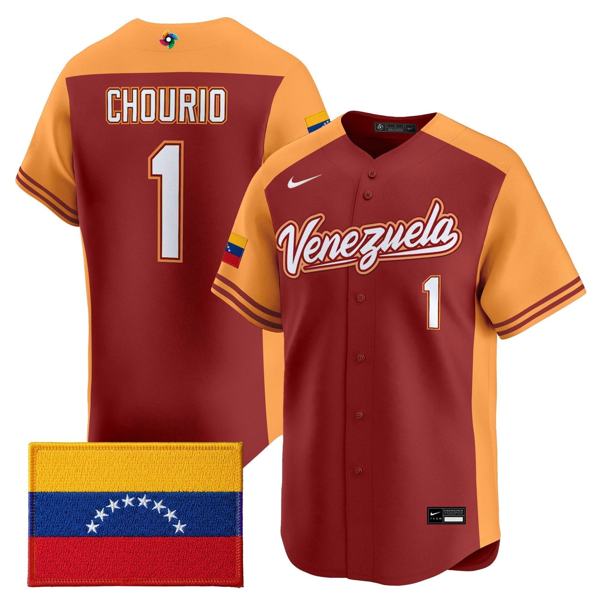 Men's Team Venezuela World Baseball Classic Vapor Premier Jersey - 2026 Roster - All Stitched