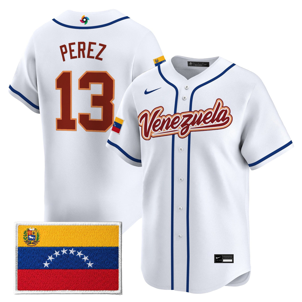 Men's Team Venezuela World Baseball Classic Vapor Premier Jersey - 2026 Roster - All Stitched