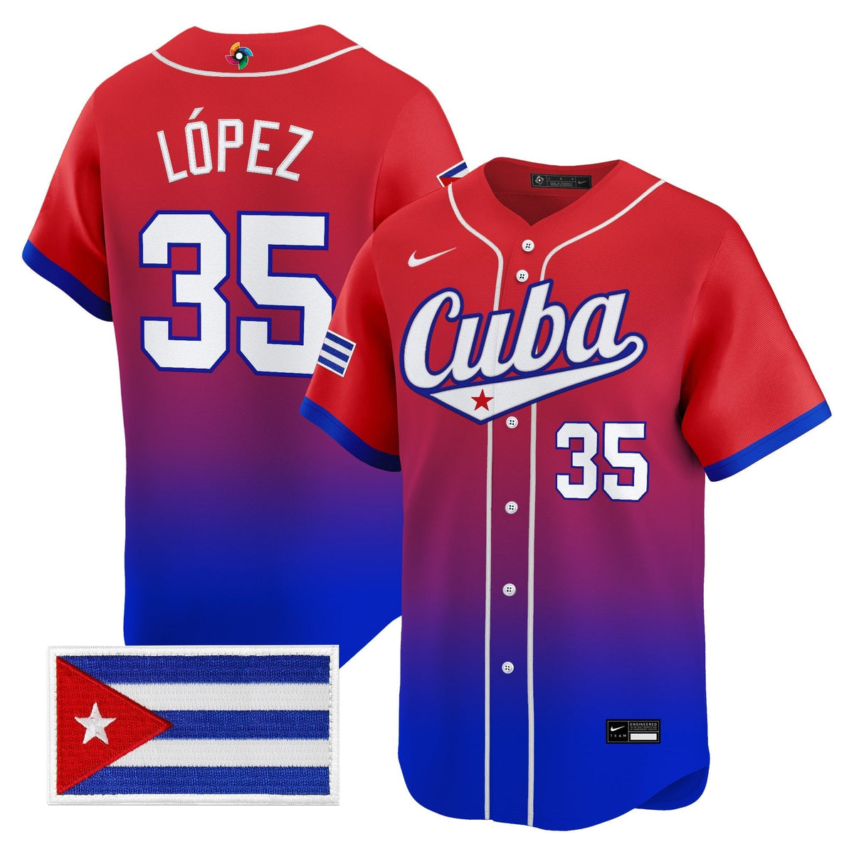 Men's Team Cuba World Baseball Classic Vapor Premier Jersey - 2026 Roster - All Stitched