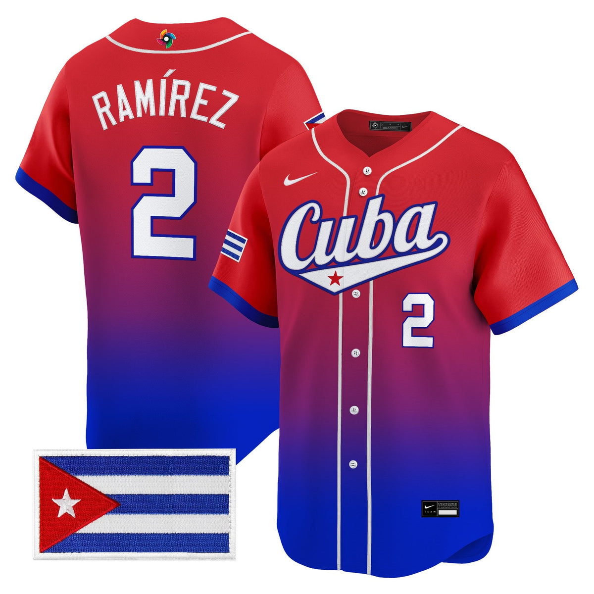 Men's Team Cuba World Baseball Classic Vapor Premier Jersey - 2026 Roster - All Stitched