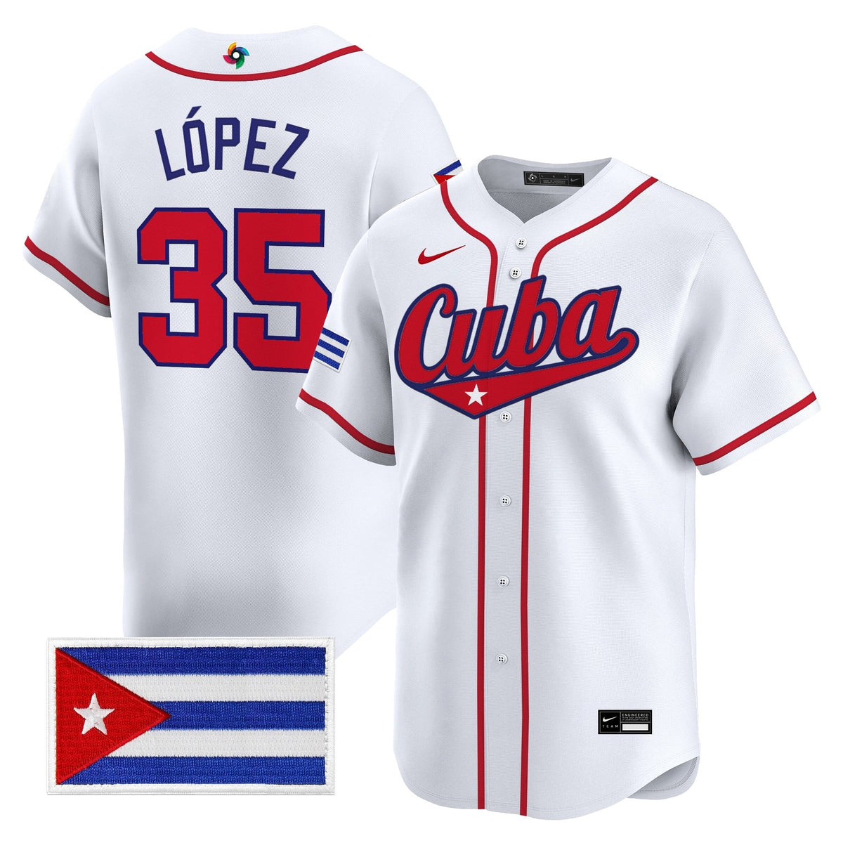 Men's Team Cuba World Baseball Classic Vapor Premier Jersey - 2026 Roster - All Stitched