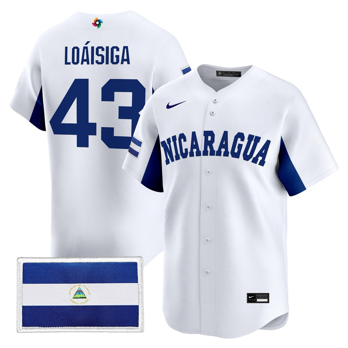 Men's Team Nicaragua 2026 World Baseball Classic Vapor Premier Jersey - All Stitched