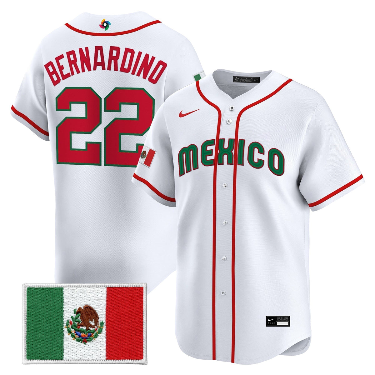 Men's Team Mexico World Baseball Classic Vapor Premier Jersey - 2026 Roster - All Stitched