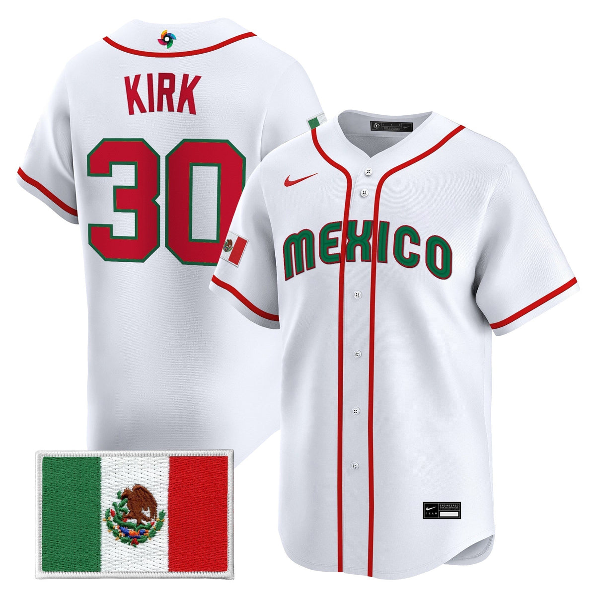 Men's Team Mexico World Baseball Classic Vapor Premier Jersey - 2026 Roster - All Stitched
