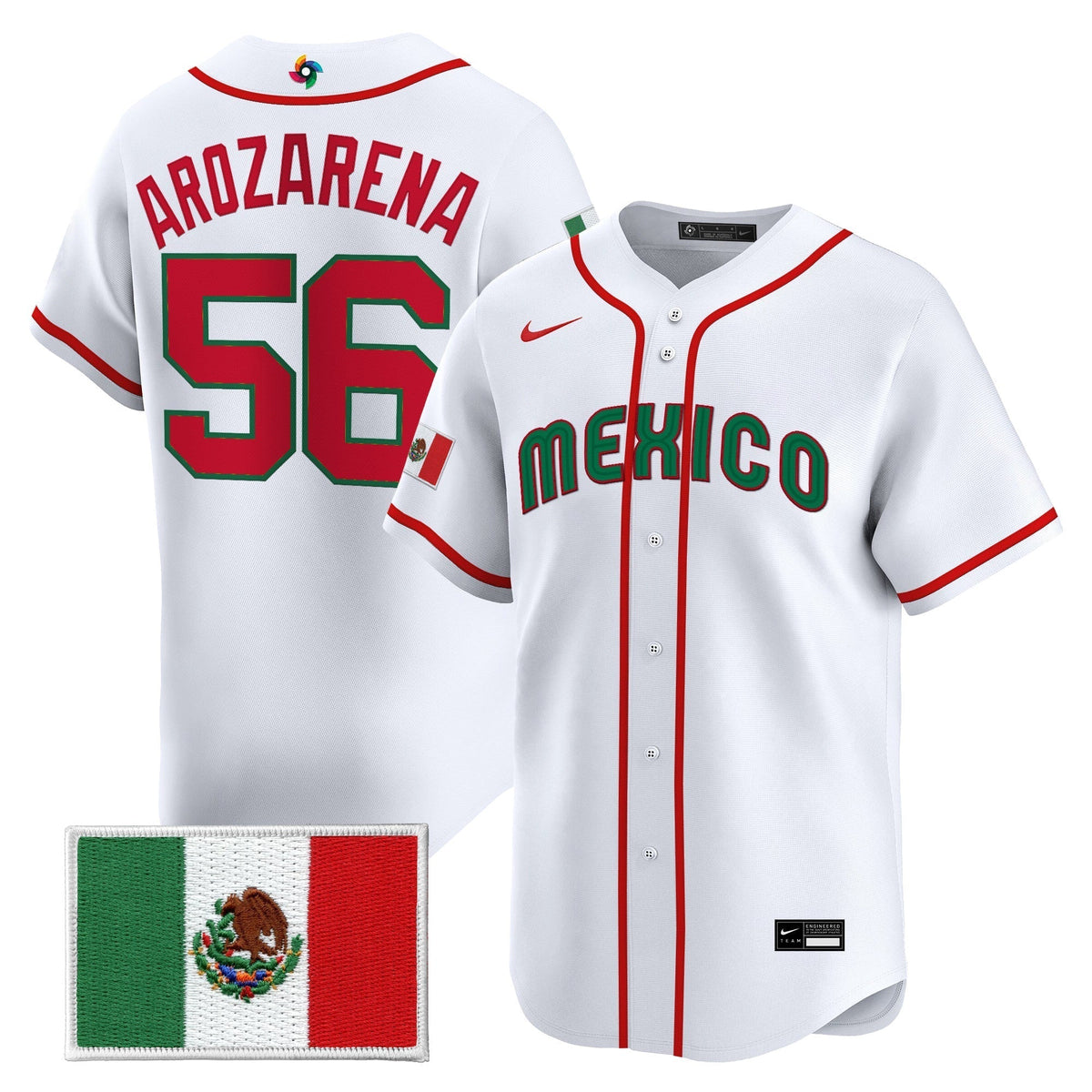Men's Team Mexico World Baseball Classic Vapor Premier Jersey - 2026 Roster - All Stitched