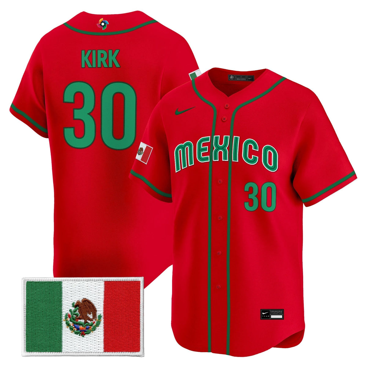 Men's Team Mexico World Baseball Classic Vapor Premier Jersey - 2026 Roster - All Stitched
