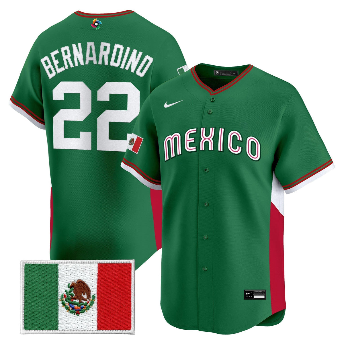 Men's Team Mexico World Baseball Classic Vapor Premier Jersey - 2026 Roster - All Stitched