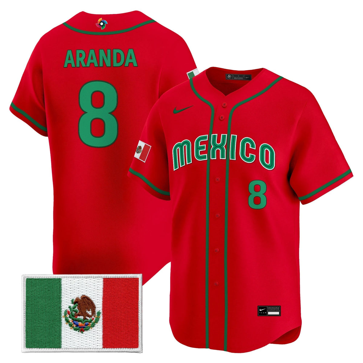 Men's Team Mexico World Baseball Classic Vapor Premier Jersey - 2026 Roster - All Stitched