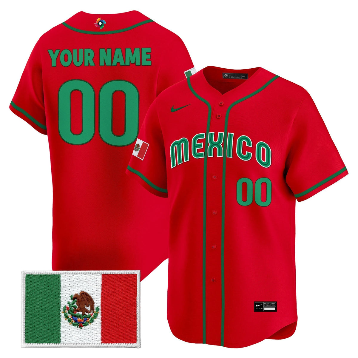 Team Mexico World Baseball Classic Vapor Premier Custom Jersey - 2026 Roster - All Stitched