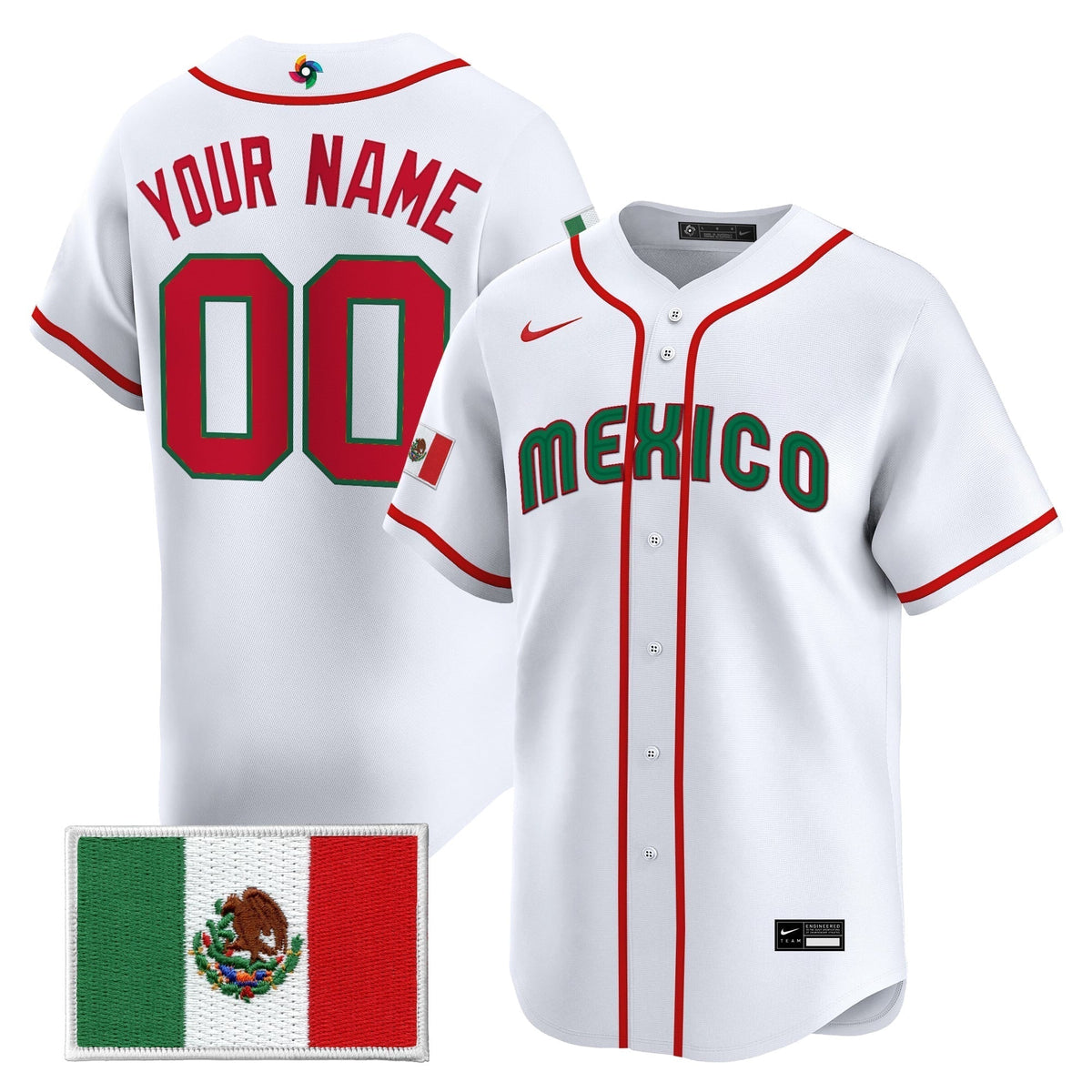 Team Mexico World Baseball Classic Vapor Premier Custom Jersey - 2026 Roster - All Stitched