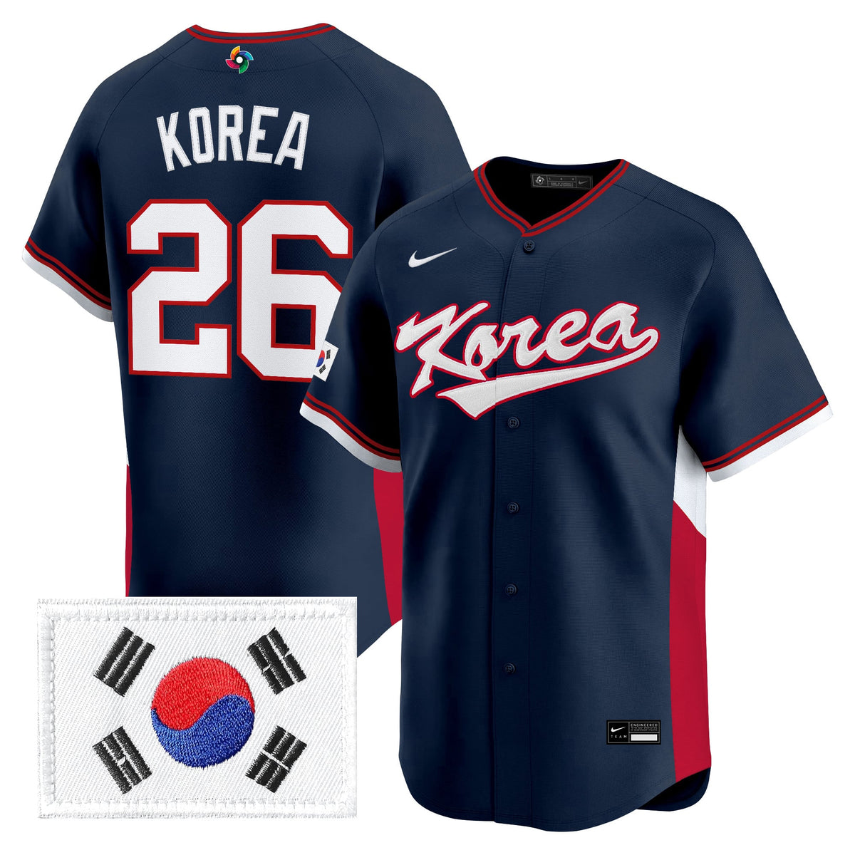 Men's Team Korea 2026 World Baseball Classic Vapor Premier Jersey - All Stitched