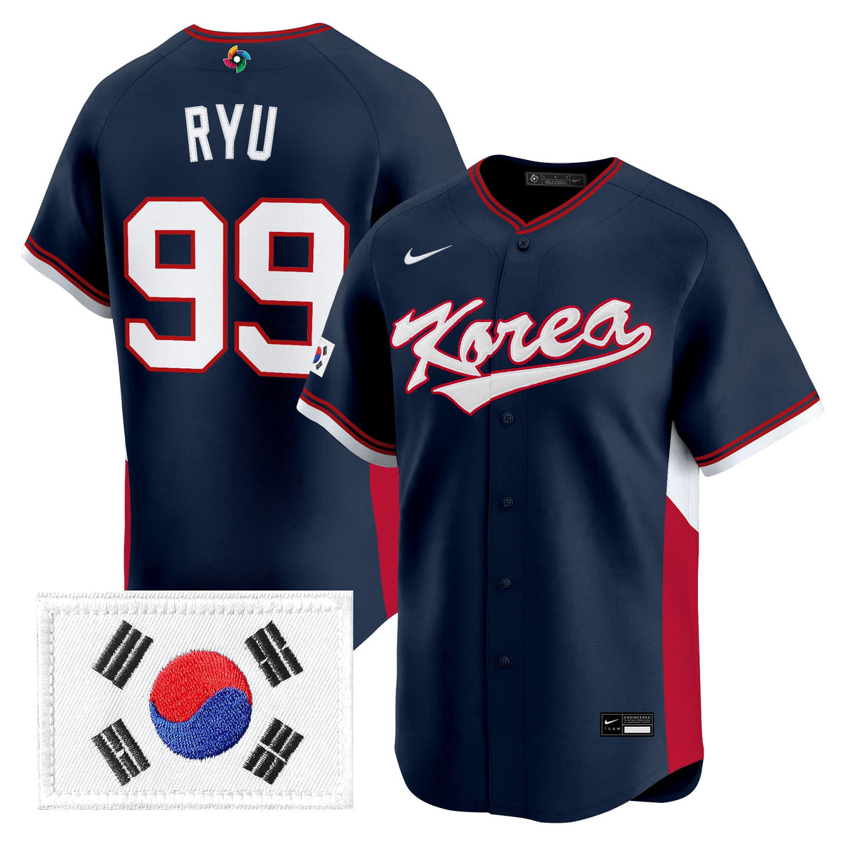 Men's Team Korea 2026 World Baseball Classic Vapor Premier Jersey - All Stitched