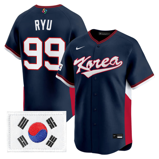 Men's Team Korea 2026 World Baseball Classic Vapor Premier Jersey - All Stitched