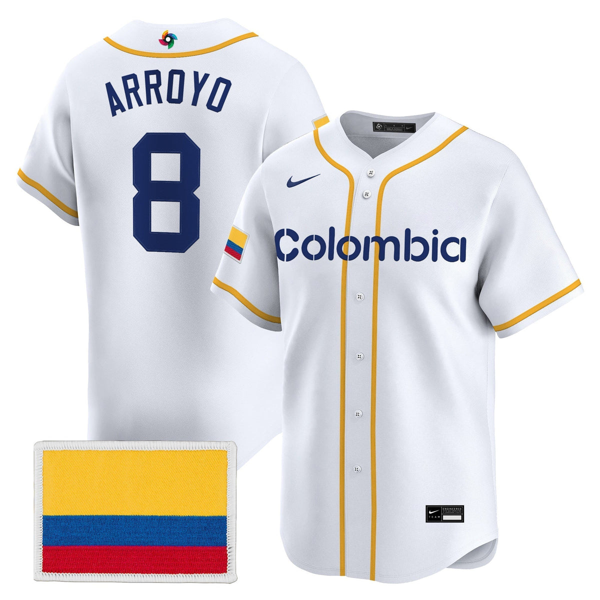 Men's Team Colombia 2026 World Baseball Classic Vapor Premier Jersey - All Stitched