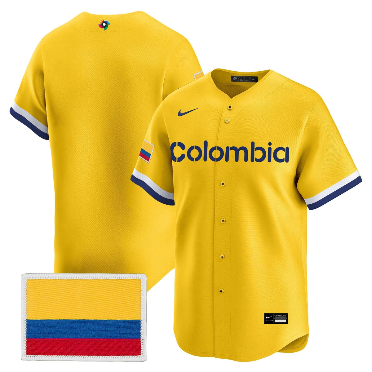 Men's Team Colombia 2026 World Baseball Classic Vapor Premier Jersey - All Stitched