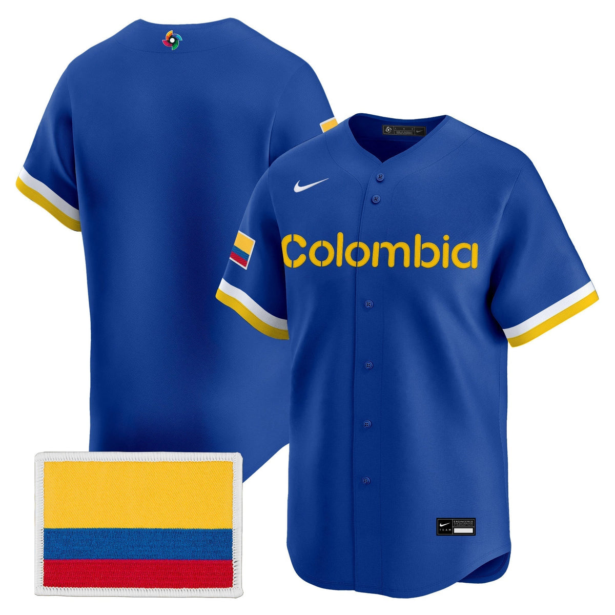 Men's Team Colombia 2026 World Baseball Classic Vapor Premier Jersey - All Stitched