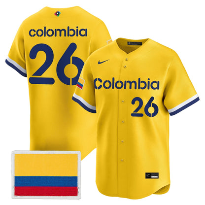 Men's Team Colombia 2026 World Baseball Classic Vapor Premier Jersey - All Stitched
