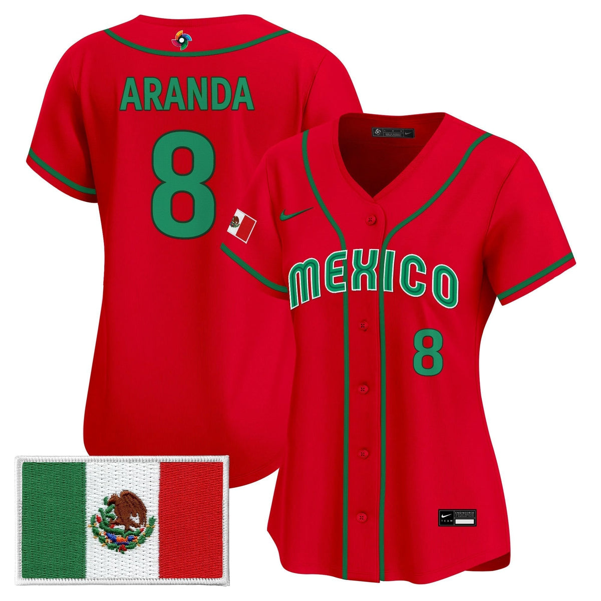 Women's Team Mexico World Baseball Classic Vapor Premier Jersey - 2026 Roster - All Stitched
