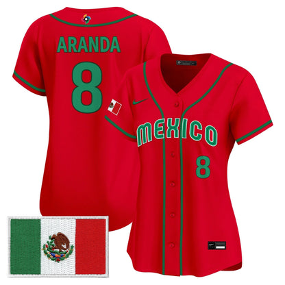 Women's Team Mexico World Baseball Classic Vapor Premier Jersey - 2026 Roster - All Stitched
