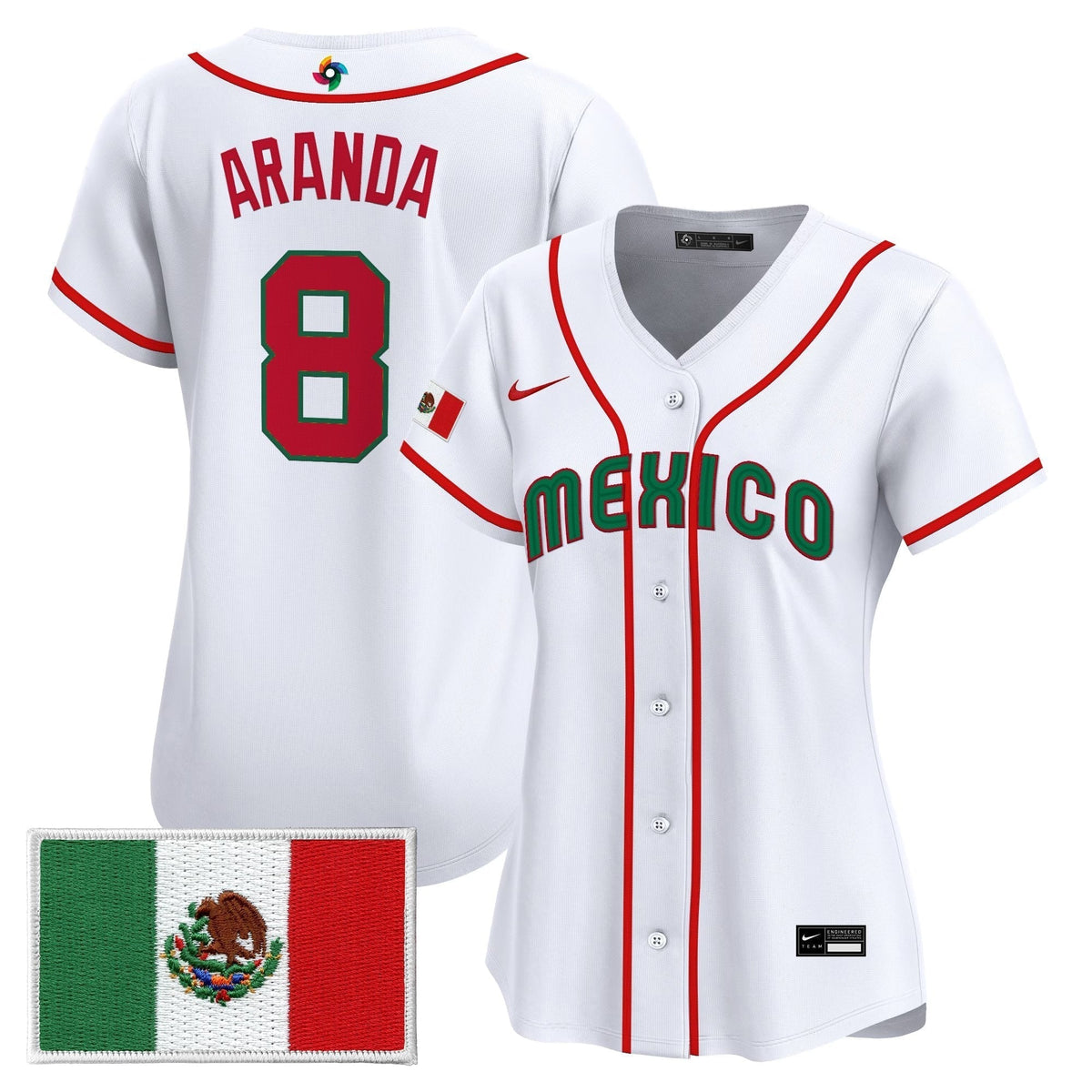 Women's Team Mexico World Baseball Classic Vapor Premier Jersey - 2026 Roster - All Stitched