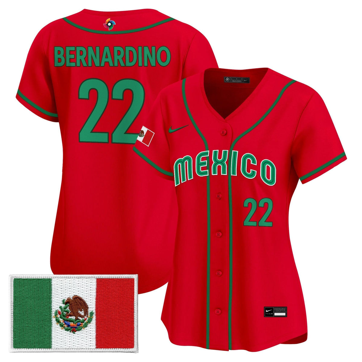 Women's Team Mexico World Baseball Classic Vapor Premier Jersey - 2026 Roster - All Stitched