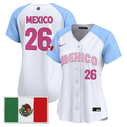 Women's Team Mexico World Baseball Classic Vapor Premier Jersey - 2026 Roster - All Stitched