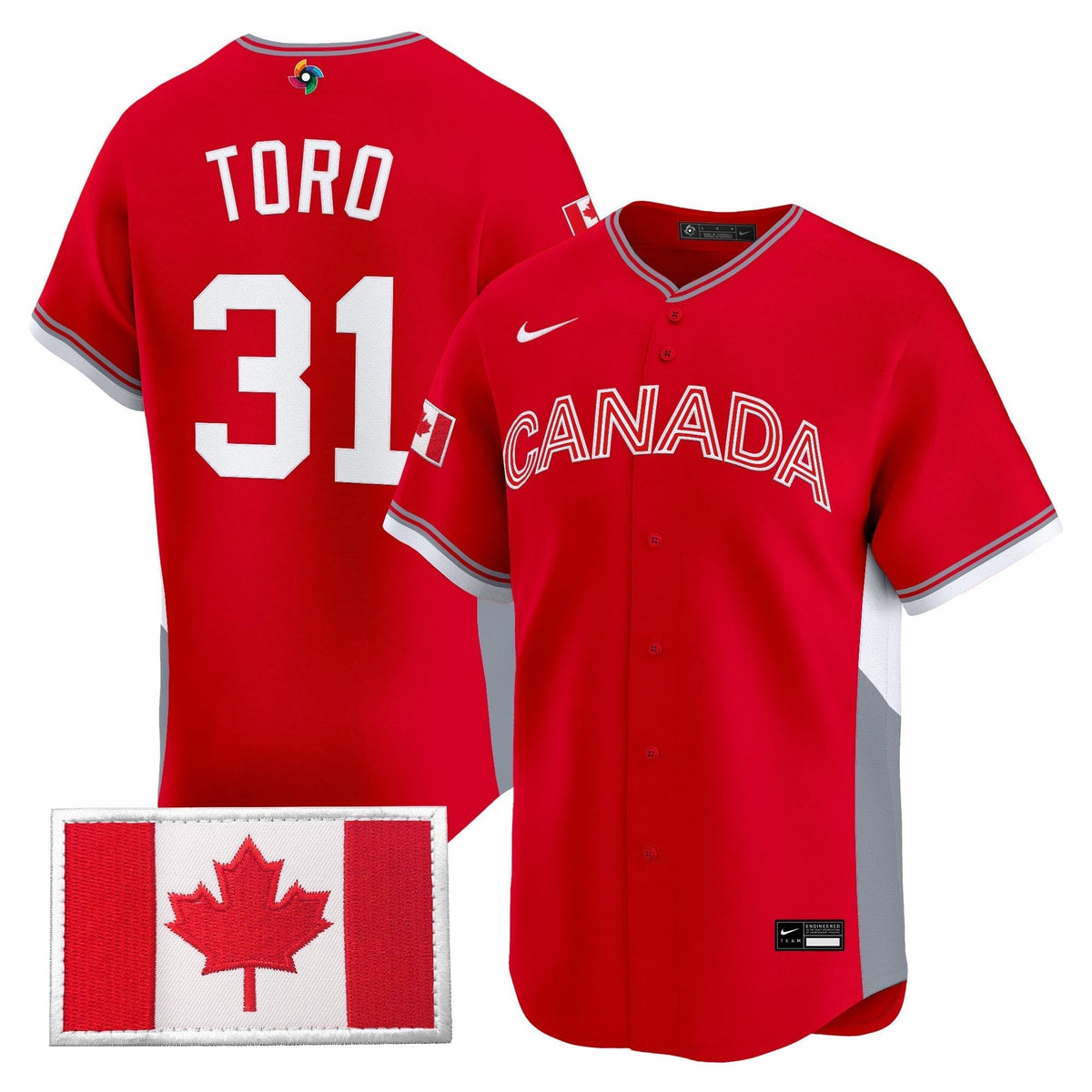 Men’s Team Canada World Baseball Classic Vapor Premier Jersey - 2026 Roster - All Stitched