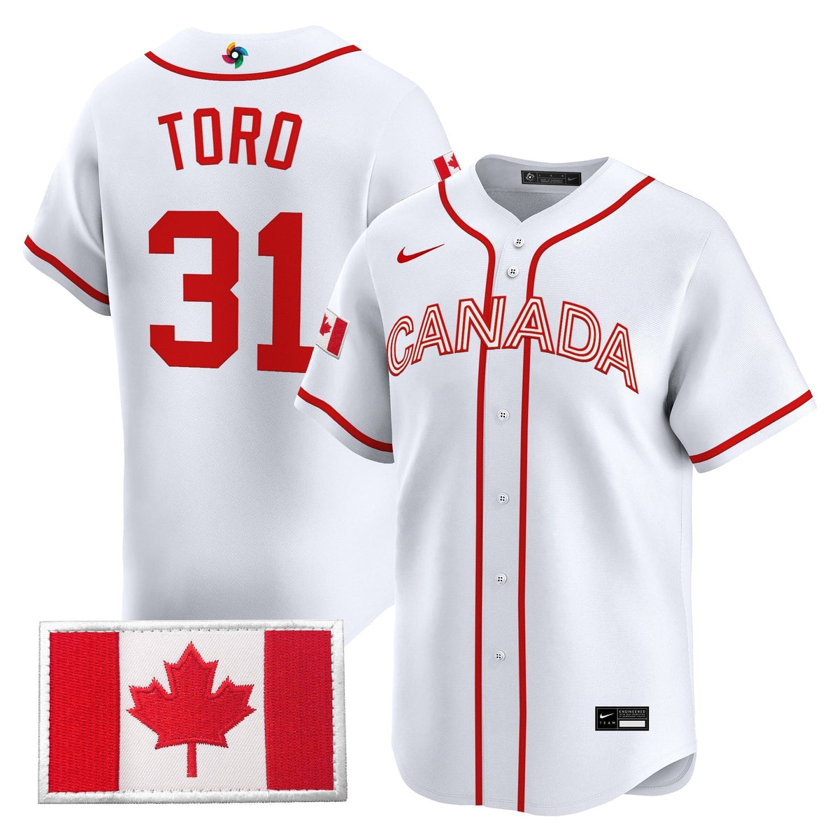 Men’s Team Canada World Baseball Classic Vapor Premier Jersey - 2026 Roster - All Stitched